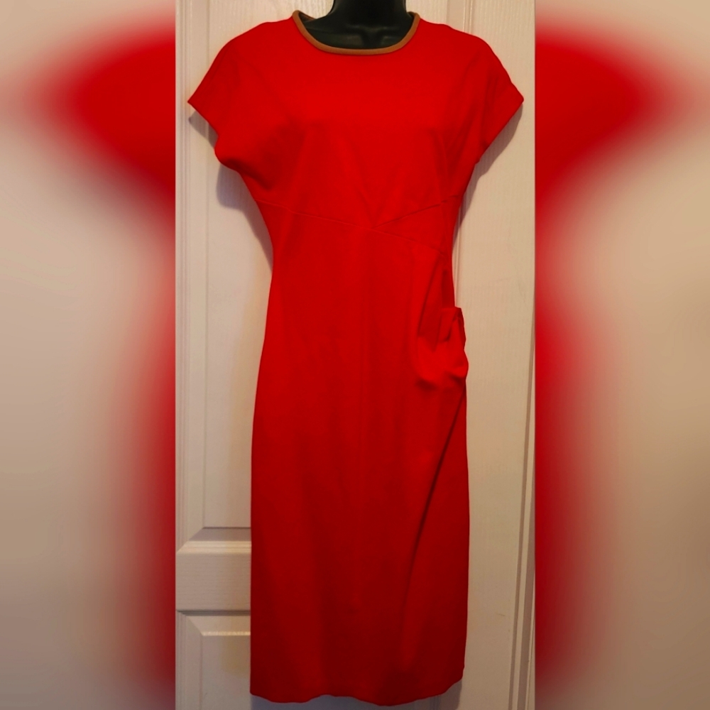 Anne Klein red midi dress Size 8 EUC